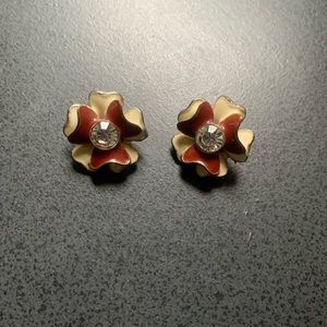 Flower Shaped Enamel Earrings